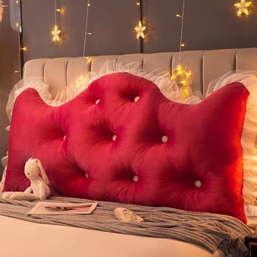 Wedge Headboard Pillow Large Back Support Pillow for Sitting Up In Bed Daybed Bolster Backrest Cushion(Dark red,1.5m) von Generic