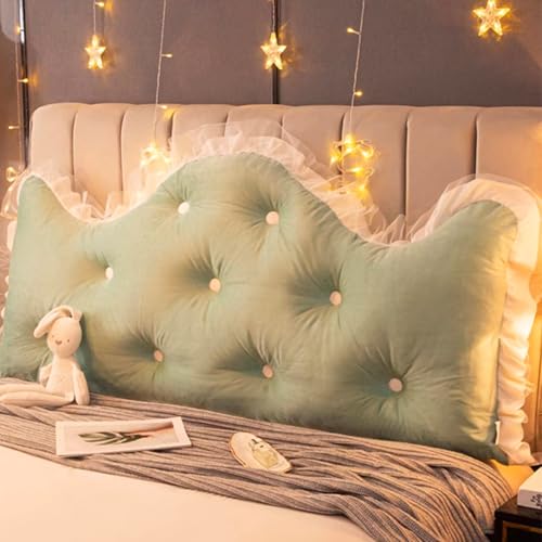 Wedge Headboard Pillow Large Back Support Pillow for Sitting Up In Bed Daybed Bolster Backrest Cushion(Light Green,2.0m) von Generic