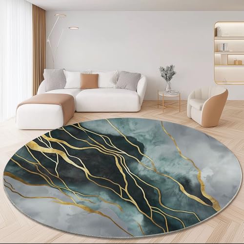 Weich Flanell Grau Dunkelgrün Runder Teppich rutschfest Waschbar, Abstrakt Elegant Marmorlinien Runder Teppich für Kinder Flur Wohnzimmer Büro Schlafzimmer, Ø 60 cm Rund Teppiche Einweihungsgeschenk Weich Flanell Grau Dunkelgrün Runder Teppich rutschfest Waschbar, Abstrakt Elegant Marmorlinien Runder Teppich für Kinder Flur Wohnzimmer Büro Schlafzimmer, Ø 60 cm Rund Teppiche Einweihungsgeschenk von Generic