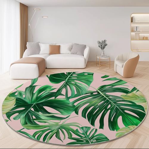 Weich Flanell Grün Runder Teppich rutschfest Waschbar, Einfach Pflanze Palmblatt Runder Teppich für Kinder Flur Wohnzimmer Büro Schlafzimmer, Ø 245 cm Rund Teppiche Einweihungsgeschenk Weich Flanell Grün Runder Teppich rutschfest Waschbar, Einfach Pflanze Palmblatt Runder Teppich für Kinder Flur Wohnzimmer Büro Schlafzimmer, Ø 245 cm Rund Teppiche Einweihungsgeschenk von Generic
