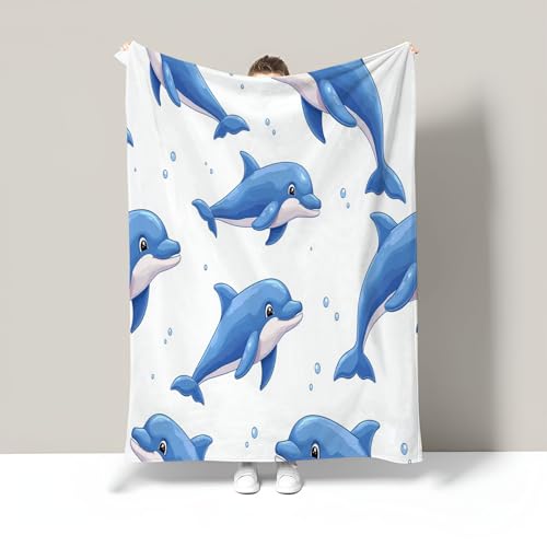 Weiche Kuscheldecke, Flauschige Flanell Warmes Wohndecke 220X240Cm, Süßer Delfin Meerestier Poster Sofadecke Waschbar Tagesdecke, Hellblau Flauschdecke Für Kinder Erwachsene Weiche Kuscheldecke, Flauschige Flanell Warmes Wohndecke 220X240Cm, Süßer Delfin Meerestier Poster Sofadecke Waschbar Tagesdecke, Hellblau Flauschdecke Für Kinder Erwachsene von Generic
