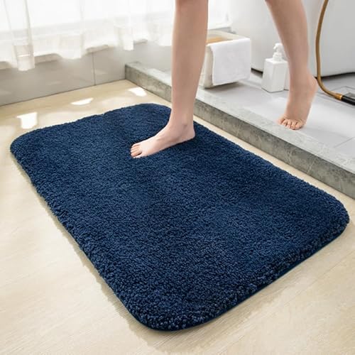 Weicher Badezimmer Teppich rutschfeste Waschmaschine Badematte Puffy Velvet Badematte Mehrfarbige Option(C,40x60cm(15x23inch)) von Generic