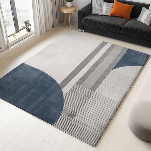 Weicher Mikrofaser-Kaschmir Teppich Abstrakter einfacher geometrischer Bogen, Waschbarer Rutschfester Wohnzimmer Teppich grau, Pflegeleicht für Kinder 140 x 200 cm Weicher Mikrofaser-Kaschmir Teppich Abstrakter einfacher geometrischer Bogen, Waschbarer Rutschfester Wohnzimmer Teppich grau, Pflegeleicht für Kinder 140 x 200 cm von Generic