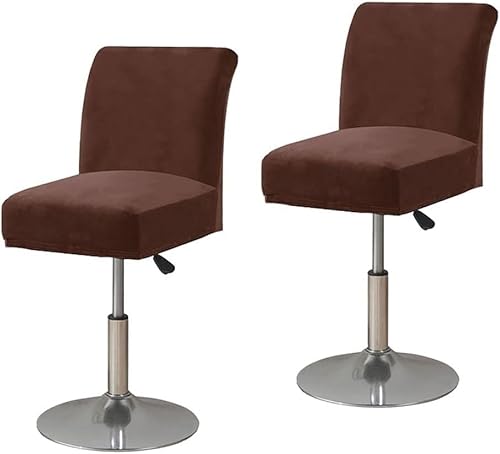 Weicher Samt-Plüsch-Bezug für Barhocker und Drehstühle, 2er-Set, graue Schonbezüge für Kneipen-Thekenhocker, armlose Esszimmerstuhl-Schutzhüllen für Küche und Café, 2er-Pack von Generic