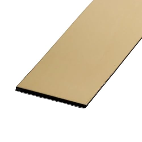 Weichsockelleiste Selbstklebend,Weichsockelleiste 3,0 Meter/Rolle Wandaufkleberstreifen Spiegel/Pinsel Edelstahl Flach Selbstklebende Dekoration(4cm gold,3.0m mirror) von Generic