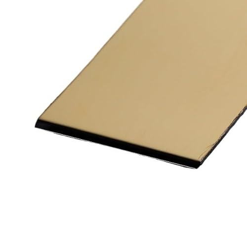 Weichsockelleiste Selbstklebend,Weichsockelleiste 3,0 Meter/Rolle Wandaufkleberstreifen Spiegel/Pinsel Edelstahl Flach Selbstklebende Dekoration(6cm gold,3.0m mirror) von Generic