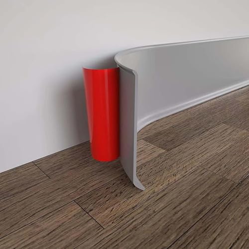 Weichsockelleiste Selbstklebend-PVC, 6m(L) Sockelleisten Selbstklebend, Flexible Sockelleistenleiste Leicht zu Schneiden, Fußleisten Selbstklebend Leicht zu Reinigen,Grau,5.91in/15cm von Generic