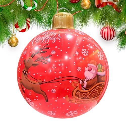 Weihnachtliche Outdoor-Luftdekoration - PVC Weihnachtskugeln Aufblasbar,61cm Große wasserdichte Weihnachtskugel Für Park Garten Baum Dach Hinterhof Weihnachtliche Outdoor-Luftdekoration - PVC Weihnachtskugeln Aufblasbar,61cm Große wasserdichte Weihnachtskugel Für Park Garten Baum Dach Hinterhof von Generic