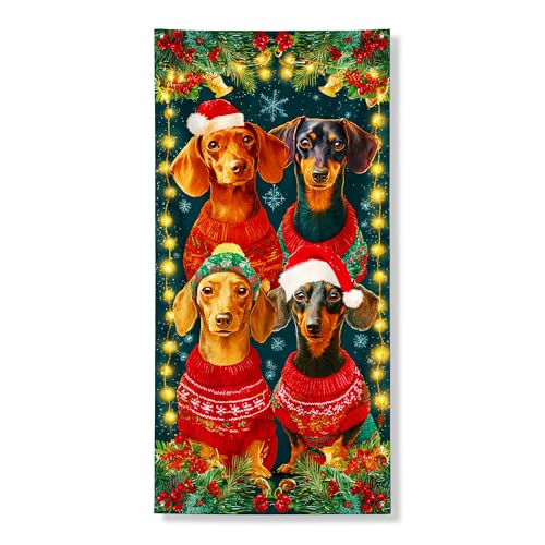 Weihnachtsbanner für Hunde, dekorativ, festlicher Hundepullover und Weihnachtsbeleuchtung, für drinnen und draußen, saisonale Dekoration, 91,4 x 183,9 cm von Generic