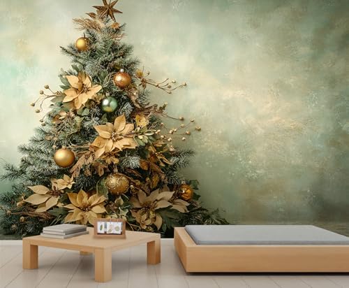 Weihnachtsbaum Wandbild Goldene Blumentapete Luxuriöse Wandtapete Elegante Tapete für Schlafzimmer Wohnzimmer Poster 490 X 350 cm Weihnachtsbaum Wandbild Goldene Blumentapete Luxuriöse Wandtapete Elegante Tapete für Schlafzimmer Wohnzimmer Poster 490 X 350 cm von Generic