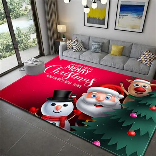Weihnachtsmann 3D Gedruckte Matte Teppiche Anti-Rutsch Teppich Teppich Home Decoration Print Schlafzimmer Anti-Rutsch Boden Teppich 200 X 300 Cm / 78,74 X 118,11 Zoll -Polyester-Soft-Touch -2U3M/K7F8- von Generic