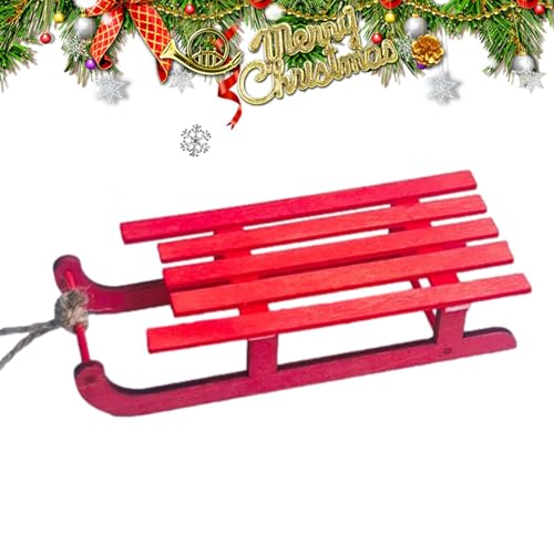 Weihnachtsschlitten-Ornament – Dekoration des Holzschlittens, tragbarer Mini-Weihnachtsschlitten | Rustikales Modell mit Holzschlitten für , Schlafzimmer, Tür, Bücherregal von Generic