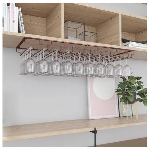 Weinglasregale,Unterschrank-Weinglasregale,Hängende Stielglasregale,Metall-Barschrank-Lagerregale,Umgedrehte Weinglasregale im Industrie-Stil eignen sich für Bars und Küche(Bronze,100x35cm) von Generic