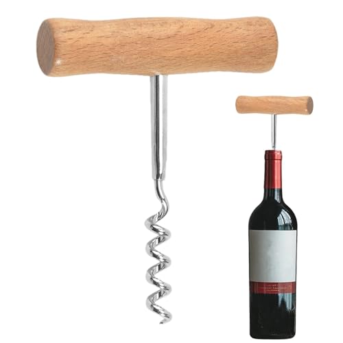 Weinöffner – manueller T-förmiger Weinöffner für Zuhause, traditioneller Weinflaschenöffner | Müheloses Öffnen von Weinflaschen, Weinflaschen-Korkenzieher mit Holzgriff für Kellner, Kellner, Barkeeper Weinöffner – manueller T-förmiger Weinöffner für Zuhause, traditioneller Weinflaschenöffner | Müheloses Öffnen von Weinflaschen, Weinflaschen-Korkenzieher mit Holzgriff für Kellner, Kellner, Barkeeper von Generic