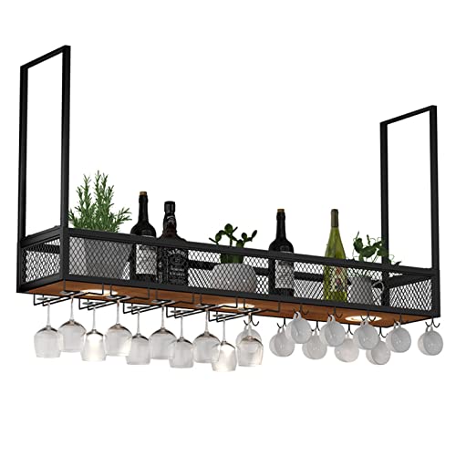 Weinregal An der Decke montierte Lampe und Glashalter verstellbares industrielles Weinregal für die Wand hängender Weinglashalter für die Bar Weinregal aus Metall und Eisen Weinregal An der Decke montierte Lampe und Glashalter verstellbares industrielles Weinregal für die Wand hängender Weinglashalter für die Bar Weinregal aus Metall und Eisen von Generic