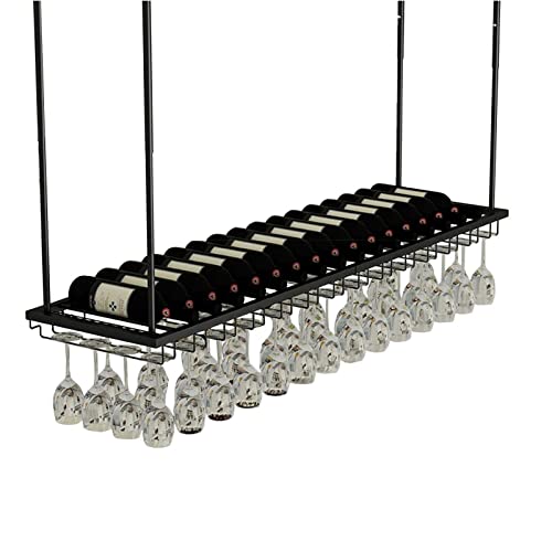 Weinregal Ceiling s - Weinflaschenhalter Metall Hängender Organizer Schwarz auf dem Kopf stehender Weinbecherhalter Aufbewahrungsregal Höhenverstellbar Weinregal Ceiling s - Weinflaschenhalter Metall Hängender Organizer Schwarz auf dem Kopf stehender Weinbecherhalter Aufbewahrungsregal Höhenverstellbar von Generic