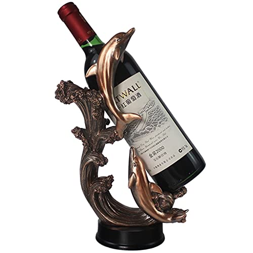 Weinregal Langlebig Kreativer Delfin Moderne Kunsthandwerk Harz Heimdekoration Weinschrank Wohnzimmer Zuhause Weinregal Praktisch (Farbe : Messing) von Generic