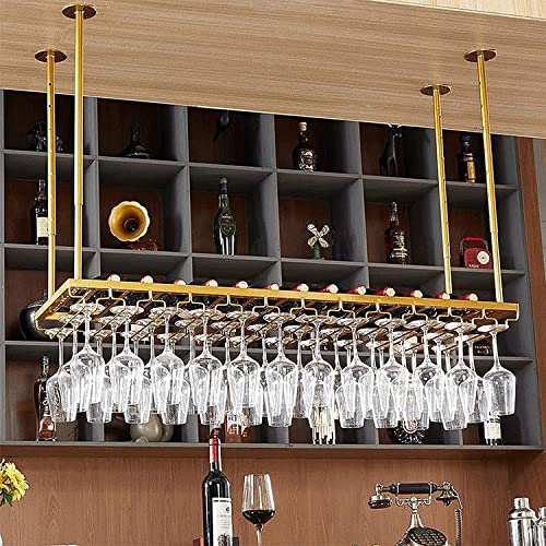 Weinregal Wandmontage - Hängend | Eisen | Moderner minimalistischer Stil | Verstellbares Weinglasregal aus Metall mit Decke | Küche Restaurant Bar Dekoration | Länge 60/80/100/120cm Weinregal Wandmontage - Hängend | Eisen | Moderner minimalistischer Stil | Verstellbares Weinglasregal aus Metall mit Decke | Küche Restaurant Bar Dekoration | Länge 60/80/100/120cm von Generic