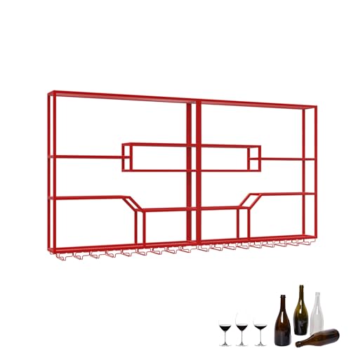 Weinregal Wandmontierte Barregale Spirituosenflaschenregal mit LED-Licht Schwebende Bar Weinregale für Weinflaschen Spirituosenregal Whiskyregal für zu Hause Bar Esszimmer Küche Cafe Restaur von Generic