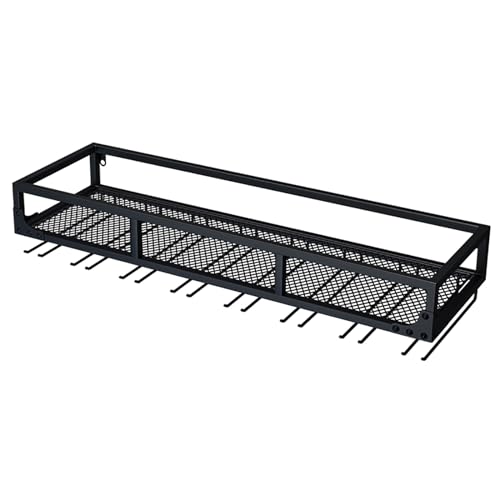 Weinregal Wandmontierter Organizer Hängendes langes Stielglas Kelch Metallschichtregal mit Display-Regal Metall Schwebendes Regal für Spirituosenflaschen und Weingläser für Home Bar Esszimme Weinregal Wandmontierter Organizer Hängendes langes Stielglas Kelch Metallschichtregal mit Display-Regal Metall Schwebendes Regal für Spirituosenflaschen und Weingläser für Home Bar Esszimme von Generic