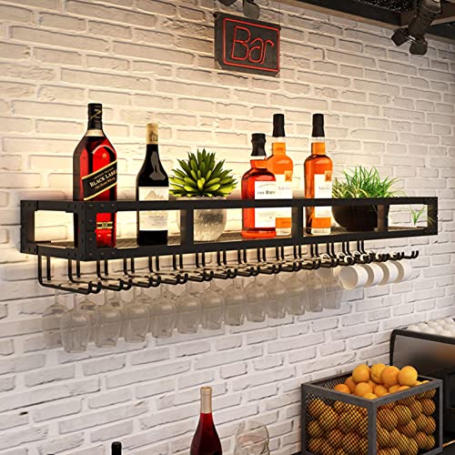 Weinregal Wandmontierter Weinständer schwimmender Pflanzenständer aus Metall / Display im europäischen Stil Wand-/Dekorativer Wandhalter mit 2 Arten von Getränkehaltern Weinregal Wandmontierter Weinständer schwimmender Pflanzenständer aus Metall / Display im europäischen Stil Wand-/Dekorativer Wandhalter mit 2 Arten von Getränkehaltern von Generic