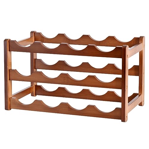 Weinregal aus Bambusholz für 12 Flaschen Horizontales Design 3-stöckiges Aufbewahrungsregal für Schrank Braun 43 x 23,5 x 25 cm Weinregal aus Bambusholz für 12 Flaschen Horizontales Design 3-stöckiges Aufbewahrungsregal für Schrank Braun 43 x 23,5 x 25 cm von Generic