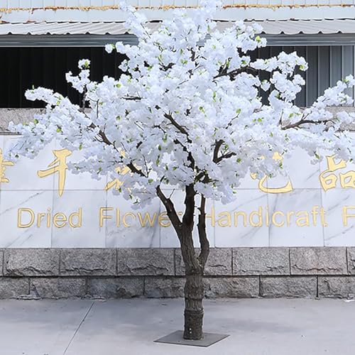 Weiße Kirschblütenbäume Künstlicher Handgemachter Baum Künstliche Pflanze Indoor Outdoor Home Office Party Hochzeit Dekoration, White, 100cm von Generic