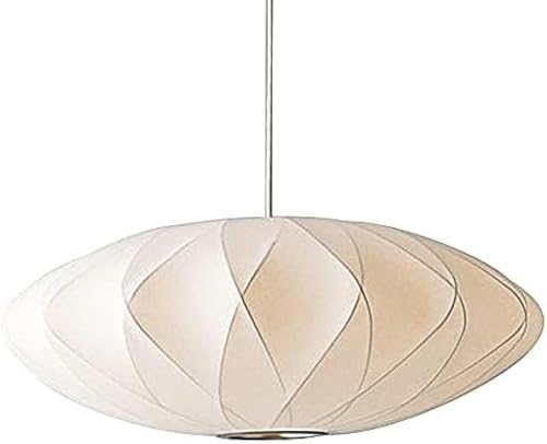 Weiße Laterne Form Pendelleuchte, Moderne Seide Decke Hängelampe Kugelförmig 1 Licht Kronleuchter Stoff Pendelleuchte Leuchten Für Wohnzimmer Schlafzimmer Hotel Hall Cafe, One Color, B60cm von Generic