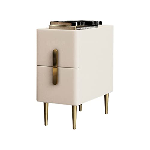Weißer Nachttisch aus Holz mit Schublade und Regal Moderner BNightstand von Generic