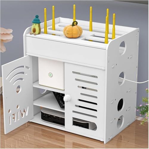 Weißes Schwebendes Regal, Desktop-WLAN-aufbewahrungsbox, Wandhalterung WiFi-Router-aufbewahrungsbox, Router-Modem-wandhalterung Weißes Schwebendes Regal, Desktop-WLAN-aufbewahrungsbox, Wandhalterung WiFi-Router-aufbewahrungsbox, Router-Modem-wandhalterung von Generic