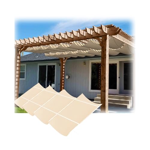 Wellenförmige Sonnensegel,Pergola-Schattenabdeckung,mit Seilen und Schiebebeschlägen,für Outdoor-Gartenblock-Sonnenschutztuchdach(1.2 * 4m) von Generic