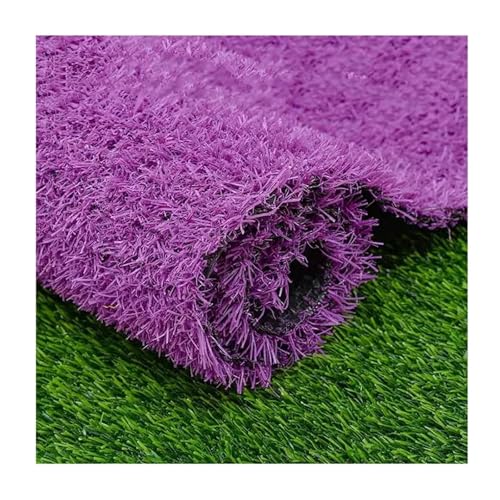 Wendematten Für Haustiere Realistischer Kunstrasen Frühlingsgras Lila Löcher Kunstrasen-Teppich Für Terrasse, Hinterhof/Vorgarten, Hundespielplatz(59x197IN) von Generic