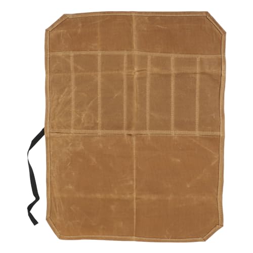 Werkzeug-Rolltasche, Segeltuch-Gabel-Werkzeughalter, Tragbare, Wasserabweisende Tasche für Küchenutensilien auf Reisen (Khaki) von Generic