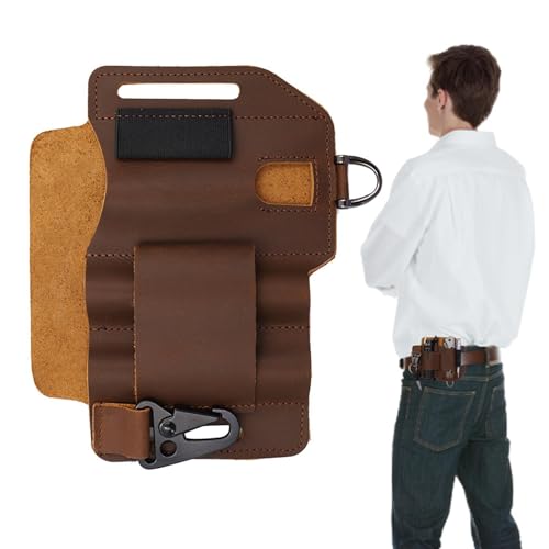 Werkzeugkoffer | EDCS Gürteltasche | Multi-Tasche aus Leder mit einem Torwart für Taschenlampe, Messer, Autoschlüssel von Generic