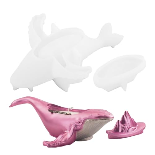 Whale Container Silikon Form, Whale Harz Aufbewahrungsbox Form,Antihaft-leichte Tasse Aufbewahrungsbox Crafting Set - 3D große Handwerk Tier Silikon-Becher mit Deckel, wiederverwendbare geformte Whale Container Silikon Form, Whale Harz Aufbewahrungsbox Form,Antihaft-leichte Tasse Aufbewahrungsbox Crafting Set - 3D große Handwerk Tier Silikon-Becher mit Deckel, wiederverwendbare geformte von Generic