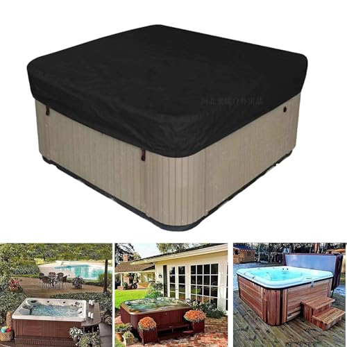 Whirlpool-Abdeckung,Hot Tub Abdeckung für Garten Whirlpool-Abdeckung FüR Stock Tank Pool,Poolabdeckung Oxford Wasserdicht Abdeckung Whirlpools(Size:200x150x20cm,Color:Schwarz) von Generic