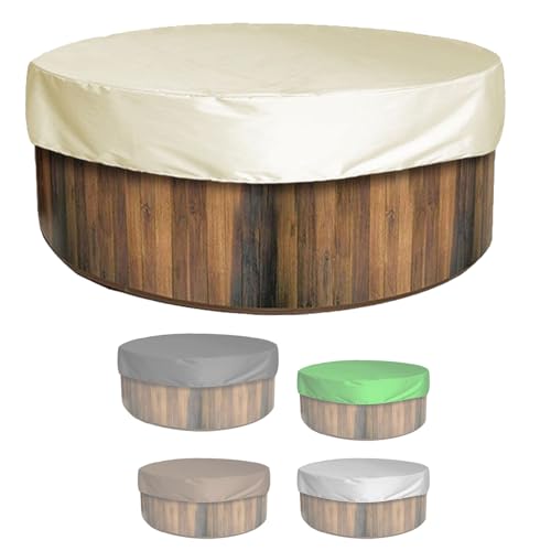 Whirlpools Abdeckung Rund Winterfest Wasserdicht Schutzhülle für Whirlpools für OutdoorPoolabdeckung Winter Abdeckplane für Spa Hot Tub mit Kordelzug (Size:200 * 30cm,Color:Beige) von Generic