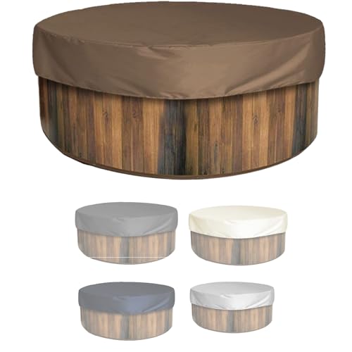 Whirlpools Abdeckung Rund Winterfest Wasserdicht Schutzhülle für Whirlpools für OutdoorPoolabdeckung Winter Abdeckplane für Spa Hot Tub mit Kordelzug (Size:200 * 30cm,Color:Brown) von Generic