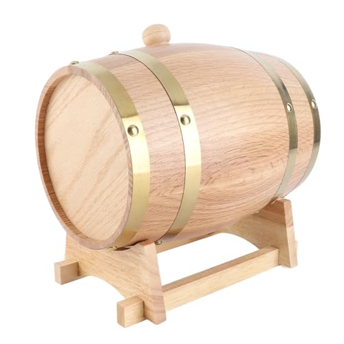 Whisky Drum, Holzfass Eiche Drum Whisky Fässer für den Hausbrauer 3L Vintage Wood Eiche Holzweinfassspender Whiskey Fassspenser Whisky Drum, Holzfass Eiche Drum Whisky Fässer für den Hausbrauer 3L Vintage Wood Eiche Holzweinfassspender Whiskey Fassspenser von Generic