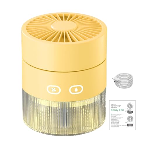 Wiederaufladbarer Nebelventilator - Kompakte persönliche Kühlung, tragbarer Ventilator mit feinem Nebel | USB-wiederaufladbarer batteriebetriebener Ventilator, effiziente Haushaltsventilatoren ideal von Generic