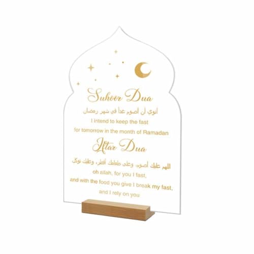 Wiederverwendbare Acryl Ramadan Kalender Board Holzbasis Handwerk Tisch für Home Ornament Dekoration 2024 von Generic