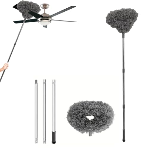 Wiederverwendbarer Deckenventilator von Duster – ausziehbarer Lüfter-Reinigungsbürste, langer Griff | Flexibles Abstaubwerkzeug für Sockelleisten, Fenstervorhänge, Entfernen von von Generic