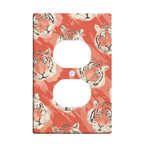 Wild Tiger Lichtschalter-Abdeckplatten/Steckdosenabdeckungen, Korallen-Tierdruck für Heimdekoration, Thermoplastische Wandplatten, Standardgröße, Einzel-Duplex-Steckdose Wild Tiger Lichtschalter-Abdeckplatten/Steckdosenabdeckungen, Korallen-Tierdruck für Heimdekoration, Thermoplastische Wandplatten, Standardgröße, Einzel-Duplex-Steckdose von Generic