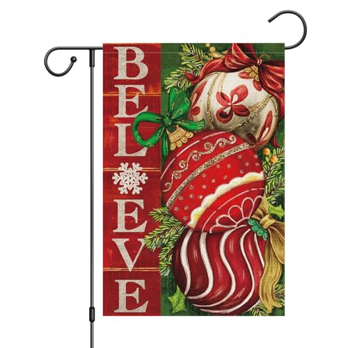 Willkommensflaggen Weihnachtsgruß Weihnachtskugel Willkommen 30X45Cm Fahne Lichtbeständig Doppelseitig Banner Für Balkon Alle Jahreszeiten Dekoration von Generic