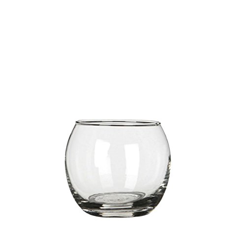 Windlicht Glas klar Kugel H6,5cm Ø8cm Ballglas Kugelglas Teelichtglas Teelichthalter von Generic