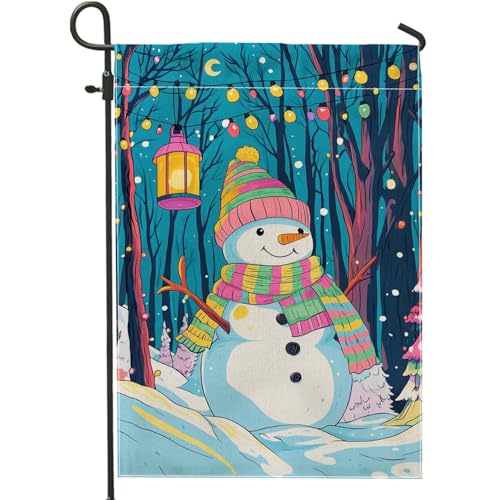 Winter-Schneemann-Gartenflagge, bunte Outdoor-Dekoration, doppelseitige Jute-Hofflagge für Feiertage, niedliches saisonales Schild für Rasen und Terrasse, Dekoration, 30,5 x 45,7 cm Winter-Schneemann-Gartenflagge, bunte Outdoor-Dekoration, doppelseitige Jute-Hofflagge für Feiertage, niedliches saisonales Schild für Rasen und Terrasse, Dekoration, 30,5 x 45,7 cm von Generic