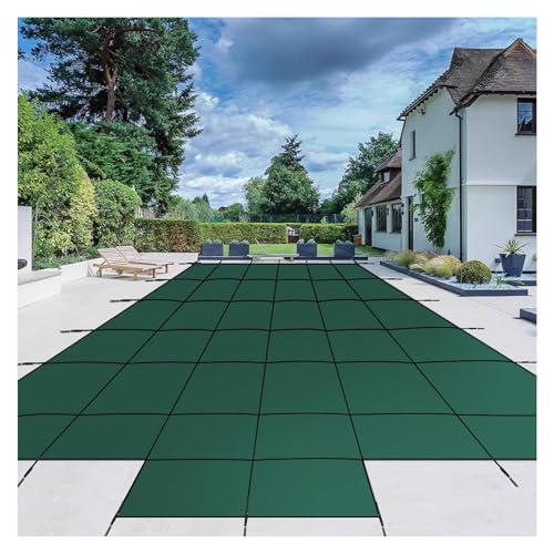 Winter-Sicherheitsabdeckung Für Pools Rechteck-Pool Grüne Winter-Poolabdeckung, Inklusive Montagematerial Laubnetz-Abdeckung Für Außenpools(Green,Dia 2.7m(9ft)) von Generic