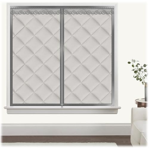 Winter Thermo Vorhang Fenster-Isolierfolie Kälteschutz Wärmedämmung Oxford Tuch Baumwol Winddichter Thermo Cover(Grau,100 * 120) von Generic