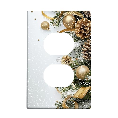 Winter Wonderland Lichtschalter-Abdeckplatten Steckdosenabdeckungen Gold und Silber Weihnachtsdekor Thermoplastische Wandplatten Standardgröße Einzel-Duplex-Steckdose Winter Wonderland Lichtschalter-Abdeckplatten Steckdosenabdeckungen Gold und Silber Weihnachtsdekor Thermoplastische Wandplatten Standardgröße Einzel-Duplex-Steckdose von Generic