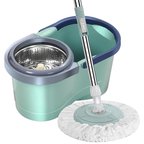 Wischmopp und Eimer Set - Haushaltsreinigung Automatischer Schleudermopp | Arbeitssparender Reinigungsmopp mit Auswringer für Wohnzimmer, Küche, Balkon, Arbeitszimmer von Generic